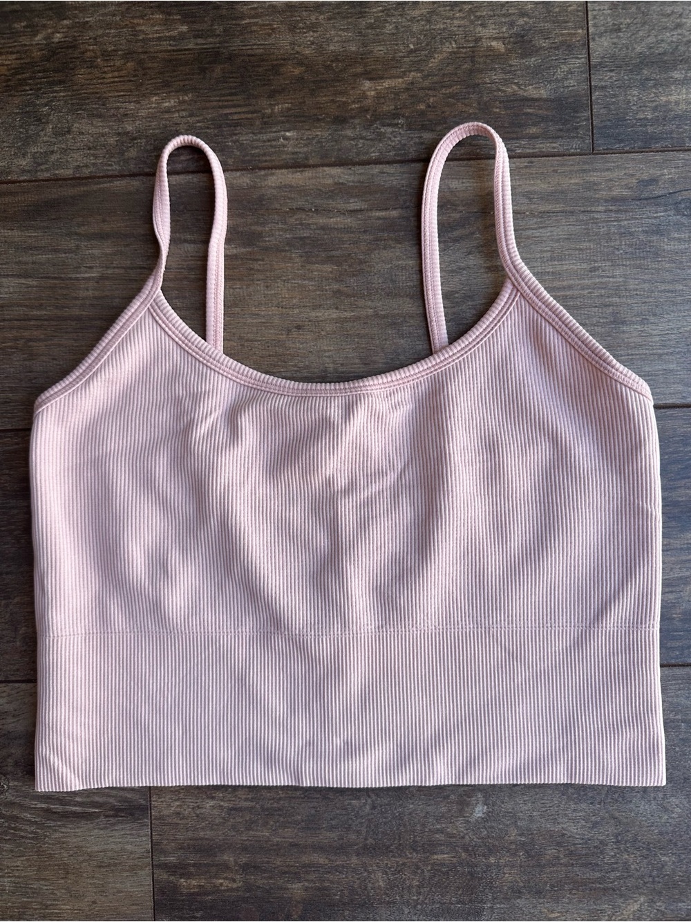 Athleta Ribbed Crop Bandeau Bralette - Light Pink